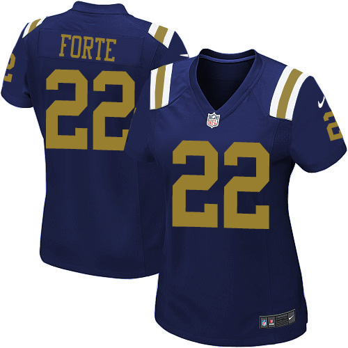 Women's Elite Matt Forte Nike Jersey Navy Blue Alternate - #22 NFL New York Jets